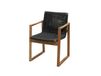 Cane-line Chaise Endless avec accoudoirs gris foncé, support en teck