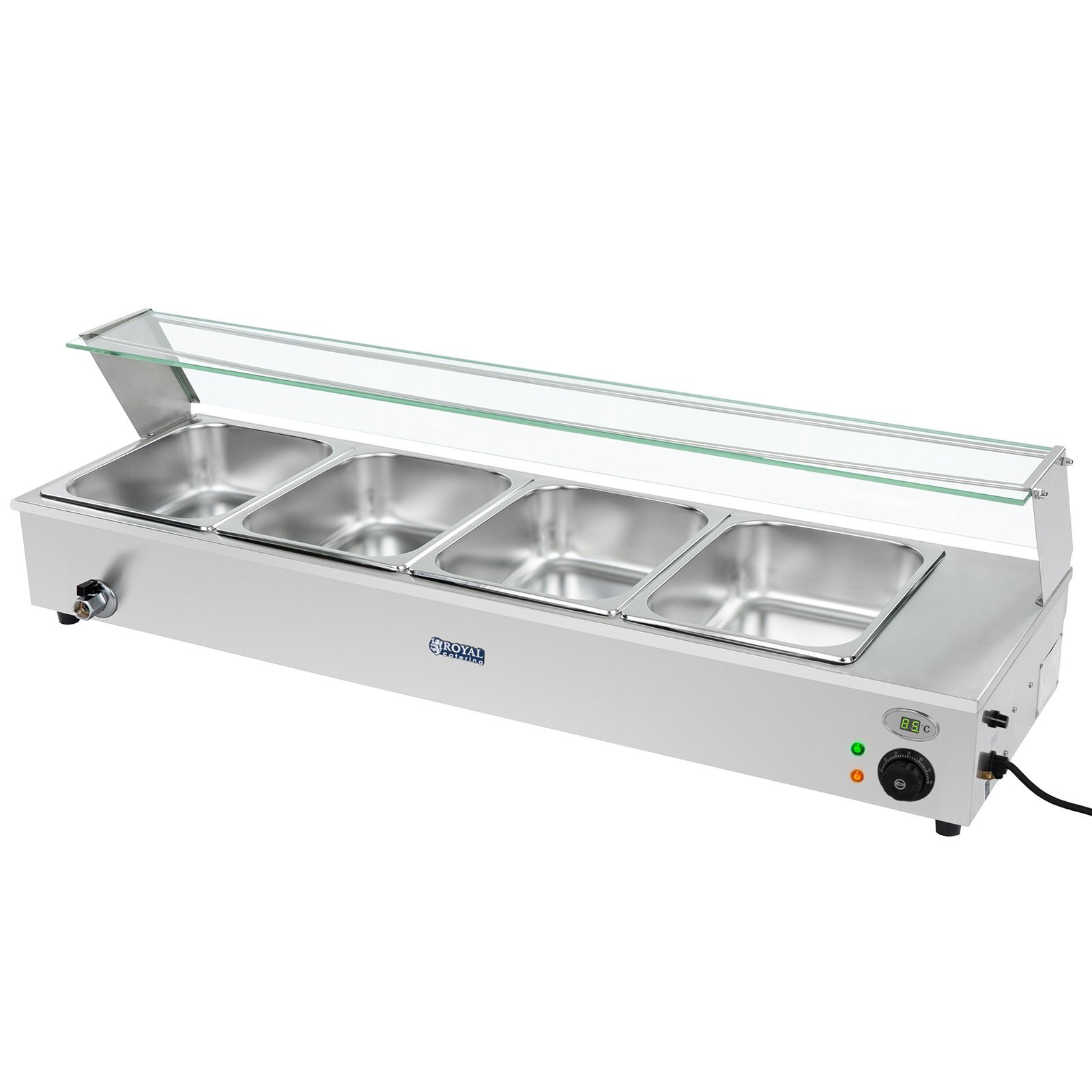 Royal Catering Bain Marie - incl. 4 GN 1/2 containers - aftapkraan