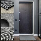 Tadi & Imperio1979 Gevlochten vinyl tapijt 50 x 40 cm outdoor tapijt keuken tapijt woonkamer tapijt entree tapijt kleur zilver