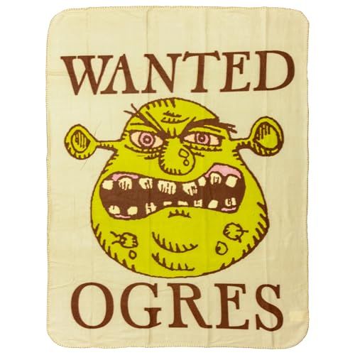 Silver Buffalo Shrek Wanted Ogres Fleece Throw, 45" x 60", Veelkleurig