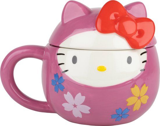 Konix Hello Kitty - Daruma - 3D mok - 500ml - Vaatwasserbestendig - Magnetronbestendig - Ovenbestendig