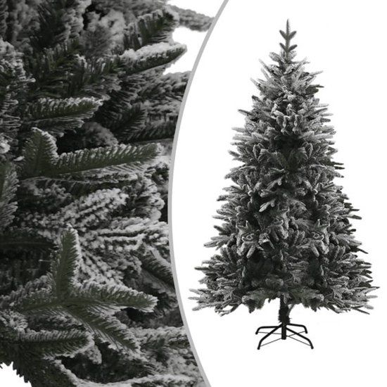vidaXL Kunstkerstboom met sneeuwvlokken 150 cm PVC en PE groen