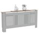Vida Designs Arlington Radiatorombouw Olive Grey - Verstelbaar - Shaker Style Vertical Slat Design For Optimal Heat Circulation- H83xW140-204xD19cm -Geschilderde MDF-kast Ideaal voor woonkamer en gang