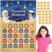 Ramadan Eid Mubarak calendrier de l'Avent décoration pour enfants - calendrier de l'Avent en papier de 30 jours pour l'Aïd