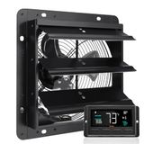 VEVOR Afvoerventilator, 254 mm, temperatuur-vochtigheidsregelaar, EC-motor, 843 CFM, wandventilator met snelheidsregeling voor wandmontage, ventilatie en koeling voor kassen, garages, schuren