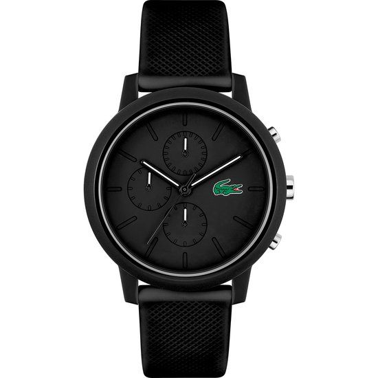 Lacoste Heren Horloge Zwart Siliconen Band Quartz Analoog 5 ATM
