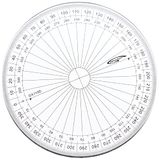 GRAPHOPLEX Cirkelgradenboog 10 cm – schaal 360° – transparant en leesbaar – meten graden, hoek – materiaal cirkelgeometrie – school, universiteit of professioneel – stijf, onbreekbaar