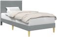 vidaXL Bedframe met hoofdeinde, lichtgrijs, 100 x 200 cm, stof