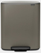 Brabantia Bo Pedal Bin - 60 Liter - Platinum