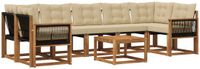 vidaXL - Hoek loungeset - Acacia hout - Natuurlijk en beige