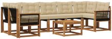 vidaXL - Salon d'angle - Acacia bois - Naturel et beige