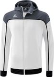 Erima Change Trainingsjack Met Capuchon Kinderen - Zwart / Slate Grey / Wit | Maat: 140