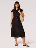 Apricot Vintage-jurk met knopen Zwart