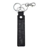 Sleutelhanger Roma Sleutelhanger Saffiano Slim Zwart Leer Klassiek