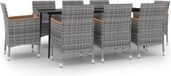 vidaXL Ensemble de jardin 9 pièces en polyrésin avec coussins et verre