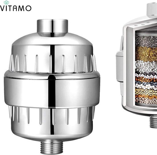 VITAMO Vitamo™ Premium Universele 15 Stage - Douchefilter & Extra Filter - Waterfilter Voor Douchekop