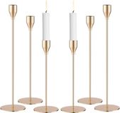 Bougie sans marque en or - Bougies coniques - 6 pièces - Or - Métal - 33/28/23 cm