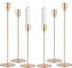 Merkloos Gouden Kandelaar Set - Conische Kandelaren - 6 stuks - Goud - Metaal - 33/28/23 cm