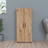 en.casa 2-deurs kast Åsnes met planken 108x49x32 cm eikenkleurig