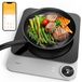 TOKIT Inductiekookplaat, 2100 W, enkele inductiekookplaat, draagbaar, 99 vermogensniveau, met oled-display, timer, 20 mm, ultradunne app-controle, temperatuursensor, van glas