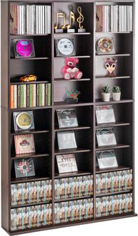 VEVOR Media-Opbergkast 27 Vakken Verstelbare Dvd-Planken 756 Cd'S