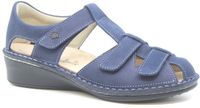 Finn Comfort FUNEN - Wijdte F Blauw Nubuck Platte Sandalen Vrouwen