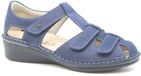 Finn Comfort FUNEN - Wijdte F Blauw Nubuck Platte Sandalen Vrouwen