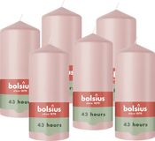 Bolsius Gladde Stompkaarsen Roze 6 Stuks 13 cm