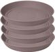 EDA Bloempot onderschaal Romeo - 4x - kunststof - taupe - D12 x H1,8 cm