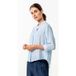 Living Crafts Damen-Bluse "TILLA" mit Mandarinkragen, blau/weiß, Gr. 40