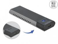 Delock External USB Type-C™ Combo Enclosure for M.2 NVMe PCIe or SATA SSD - tool free