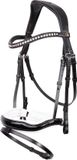BR Bolton Trens Hoofdstel Leer Zwart-wit Cob