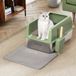 Merkloos Kattenbak XXL met stalen frame, zandrand, schep en antislipmat, 35 liter, 60 x 40 x 30 cm