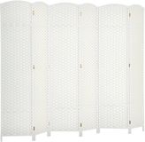 HOMCOM Kamerverdeler Polypropyleen, grenenhout 240L x 1,6B x 170H cm Wit