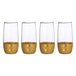 Premier Brands of America Premier Housewares vastrid High Ball glazen, goud, 7 x 7 x 15 cm, 4 stuks