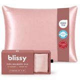 Blissy Zijden kussensloop - 100% pure moerbeizijde - 22 momme 6A hoogwaardige vezels - satijnen kussensloop voor haar en huid - normaal, queensize en kingsize zijden kussensloop met verborgen rits -