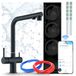 Ari Venom 2 Système de filtration d'eau avec robinet de cuisine, technologie d'osmose inverse 800 GPD, Wi-Fi, robinet à deux leviers, cartouche en céramique, mousseur, laiton, finition noir mat