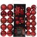 Decoris 40x Kunststof Kerstballen Rood Mix 6 cm