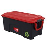SUNDIS Locker, opbergbox met clip-on deksel, wielen, 75L, stapelbaar
