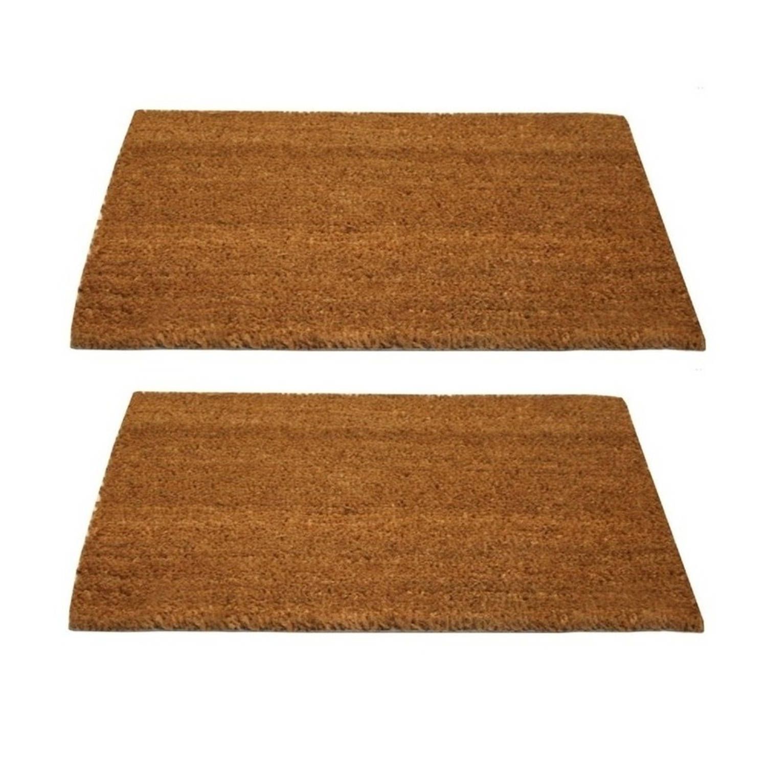 Benson 2x Kokos deurmat - 40 x 60 cm - bruin