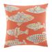 Tommy Bahama Batic Fish 20 inch decoratief kussen, antieke palm, multi oranje