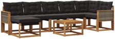 vidaXL Hoek loungeset Naturel en zwart