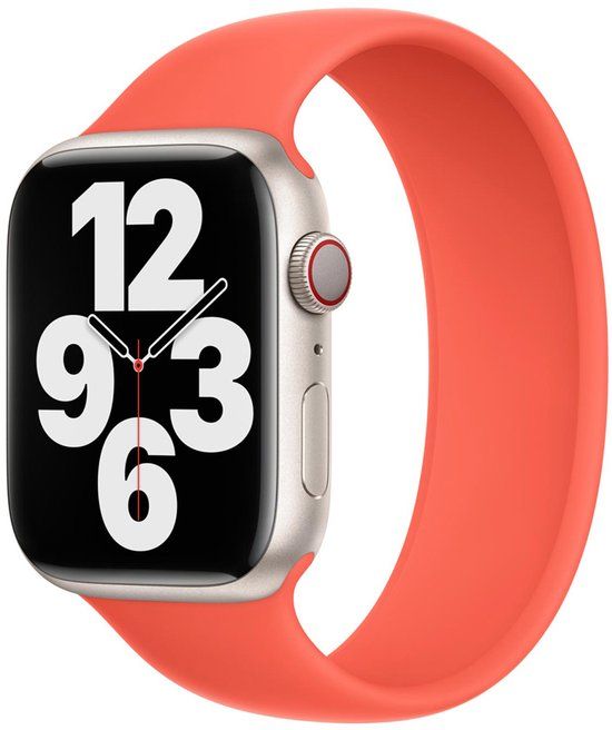 Apple Siliconen solobandje voor de Apple Watch | 38/40/41/42 mm - Maat 1 - Nectarine