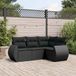 Maison Exclusive - Ensemble de meubles de jardin 4 pièces avec canapé et coussins, noir, en polyrotin