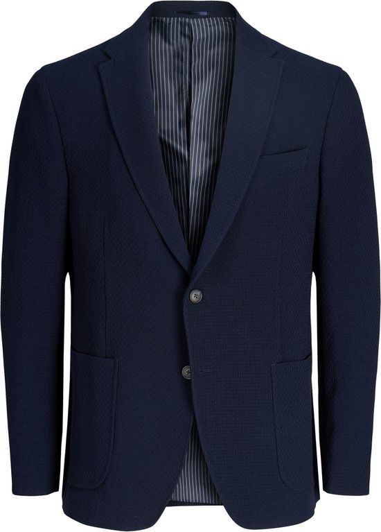 JACK&JONES JPRBLAENZO BLAZER JERSEY WAFLE NOOS Heren Colbert Dark Navy Polyester/Viscose/Elastaan