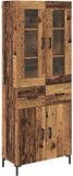 vidaXL Highboard Oudhout 69,5 x 34 x 180 cm Bewerkt Hout