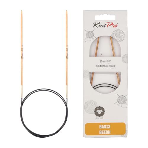 KnitPro K35302 Rondbreinaald, berkenhout, bruin, 40 cm x 2,5 mm