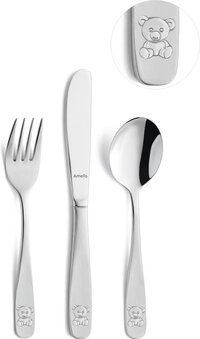 Amefa Bear 3-dlg Kinderset Beer in cadeau verpakking - Bestekset - RVS - 3 delig