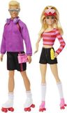 Barbie Fashionistas-box met poppen en accessoires voor rolschaatsen, model HXK90