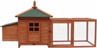 Gardiun Indiana Houten En Gegalvaniseerd Stalen Kippenhok Bruin 196 x 73.5 x 98 cm